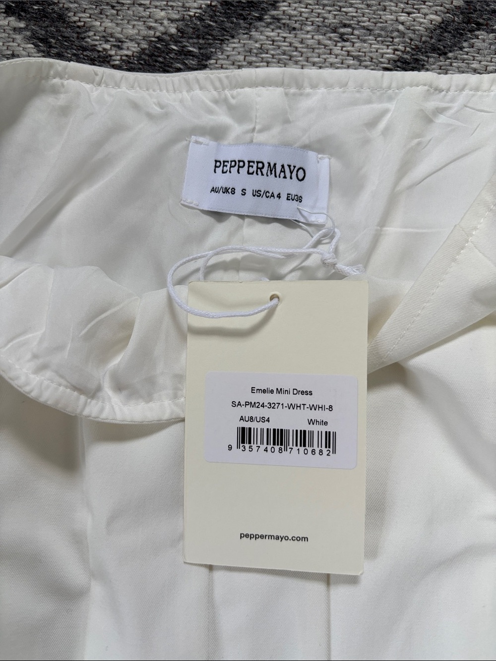 Peppermayo White Emelie Sleeveless Fit-and-Flare Mini Dress SZ4 NWT - Picture 4 of 6